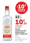 RHUM AGRICOLE AOC MARTINIQUE 40° - Saint James - U Express à Ajaccio RHUM AGRICOLE AOC MARTINIQUE 40° - Saint James en promo chez U Express Ajaccio à 10,53 €