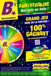 Catalogue Bazarland avec 16 pages de promos Prospectus Bazarland, "Anniversaire, nos prix en folie !", pages, 13/09/2023 - 24/09/2023