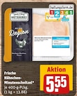 Frische Hähnchen-Minutenschnitzel im Angebot bei REWE in Gelsenkirchen Frische Hähnchen-Minutenschnitzel Angebote von Qualitäts Metzgerei Wilhelm Brandenburg bei REWE Gelsenkirchen für 5,55 €
