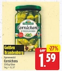 Spreewald Cornichons von Spreewaldhof für 1,59 € bei E center im Angebot Spreewald Cornichons von Spreewaldhof im aktuellen E center Prospekt