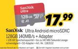 Ultra Android microSDXC 128GB 140MB/s + Adapter bei MEDIMAX im Prospekt "" für 17,99 €