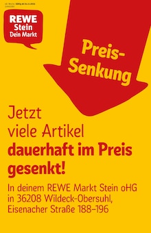Aktueller REWE Prospekt "Dein Markt" Seite 1 von 36 Seiten für Wildeck