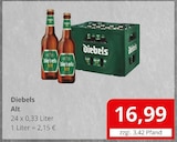Alt im Angebot bei Getränkefachmarkt Rausch in Wetzlar Alt Angebote von Diebels bei Getränkefachmarkt Rausch Wetzlar für 16,99 €
