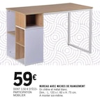 Promo Bureau avec niches de rangement à 59,00 € dans le catalogue E.Leclerc à Pineuilh