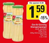 Stangenspargel Angebote von Gut & Günstig bei WEZ Löhne für 1,59 €