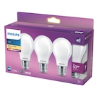 Lot de 3 ampoules LED E27 60W - PHILIPS - Carrefour à Cachan Lot de 3 ampoules LED E27 60W - PHILIPS en promo chez Carrefour Cachan à 9,97 €
