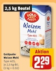 Weizen Mehl im Angebot bei REWE in Saarbrücken Weizen Mehl Angebote von Goldpuder bei REWE Saarbrücken für 2,29 €
