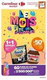 Catalogue Carrefour Market avec 18 pages de promos Prospectus Carrefour Market, "Le mois fête des économies", pages, 19/09/2023 - 01/10/2023