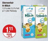 H-Milch von Sternenfair im aktuellen V-Markt Prospekt für 1,11 €