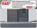 Portail Aluminium Battant Merlin Gris en promo chez Gedimat Quimper à 1 145,00 €
