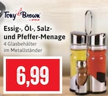 Essig-, Öl-, Salz- und Pfeffer-Menage im Angebot bei Kaufhaus Stolz in Rostock Essig-, Öl-, Salz- und Pfeffer-Menage Angebote von Tony Brown by Stolz bei Kaufhaus Stolz Rostock für 6,99 €