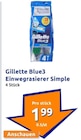 Blue3 Einwegrasierer Simple Angebote von Gillette bei Action Halberstadt für 1,99 €