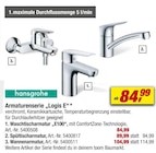 Armaturenserie "Logis E" von hansgrohe im aktuellen toom Baumarkt Prospekt für 84,99 €