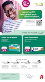 mea - meine apotheke Apotheken Prospekt der aktuellen Woche mit 4 Seiten, gültig von 01.06.2026 bis 30.06.2026, in Ispringen und Umgebung Aktueller mea - meine apotheke Apotheken Prospekt in Ispringen und Umgebung, "Unsere Juni-Angebote" mit 4 Seiten, 01.06.2026 - 30.06.2026