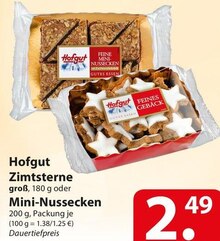 Hofgut Zimtsterne oder Mini-Nussecken bei famila Nordost in Hannover Hofgut Zimtsterne oder Mini-Nussecken im Angebot bei famila Nordost Hannover für 2,49 €