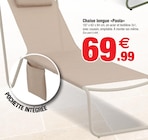 Chaise longue «Paola» en promo chez Bazarland Pau à 69,99 €