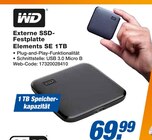 Externe SSD-Festplatte Elements SE 1TB Angebote von WD bei expert Lahr für 69,99 €