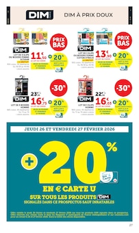 Promotion Vêtements dans le prospectus Super U, valable du 24/02/2026 au 08/03/2026 Promo Vêtements dans le catalogue Super U du moment à la page 27