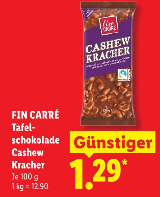 Tafelschokolade Cashew Kracher