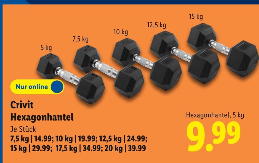 Hexagonhantel, 7,5 kg