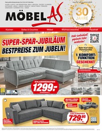Möbel AS Prospekt "SUPER-SPAR-JUBILÄUM - BESTPREISE ZUM JUBELN!" für Runkel, 8 Seiten, 04.02.2023 - 18.02.2023