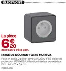 Prise de courant gris mureva à 6,20 € dans le catalogue Gedimat