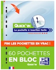 Pochettes perforées quick'in en bloc - OXFORD en promo chez Cora Aulnay-sous-Bois à 4,90 €