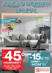 Aktueller Möbelzentrum Pforzheim Prospekt mit Ecksofa, "JUNGES WOHNEN SPEZIAL", Seite 1