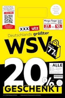XXXLutz Möbelhäuser Nützen Prospekt "Deutschlands größter WSV" mit 8 Seiten