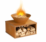 Feuerschale mit Holzlager von Landmann im aktuellen Hagebaumarkt Prospekt für 49,99 €