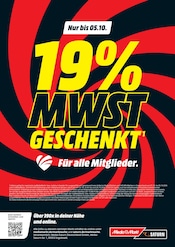 Digitalkamera im MediaMarkt Saturn Prospekt in Lingen Aktueller MediaMarkt Saturn Prospekt mit Digitalkamera, "19% MWST GESCHENKT", Seite 1