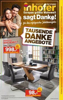 Möbel Inhofer Prospekt für Senden, Iller: TAUSENDE DANKE ANGEBOTE, 8 Seiten, 18.01.2022 - 31.01.2022