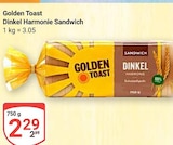 Dinkel Harmonie Sandwich Angebote von Golden Toast bei GLOBUS Nettetal für 2,29 €