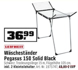 Wäscheständer Pegasus 150 Solid Black Angebote von LEIFHEIT bei OBI Schwabach für 36,99 €