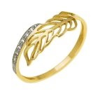 Promo Bague en or jaune rhodié et diamants feuille à 233,00 € dans le catalogue E.Leclerc à Basse-Goulaine