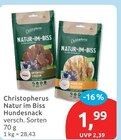 Natur im Biss Hundesnack von Christopherus im aktuellen budni Prospekt