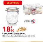 Promo 6 bocaux super 750 ml à 18,90 € dans le catalogue Rural Master à Le Soler