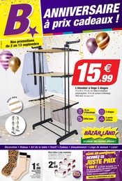 Promos Lingerie Femme dans le catalogue "ANNIVERSAIRE à prix cadeaux !" de Bazarland Lingerie Femme en promo dans le catalogue Bazarland à la page 1