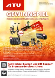 ATU Prospekt für Westoverledingen mit 34 Seiten ATU Prospekt für Westoverledingen: ATU Gewinnspiel, 34 Seiten, 01.11.2022 - 30.11.2022