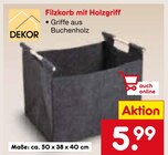 Filzkorb mit Holzgriff Angebote von DEKOR bei Netto Marken-Discount Chemnitz für 5,99 €