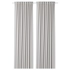2 Gardinenschals (abdunk.) hellgrau/mit Gardinenband 145x250 cm im IKEA Prospekt zum Preis von 39,09 €