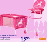 Promo Chaise et berceau de poupée à 15,95 € dans le catalogue Action à La Tardière