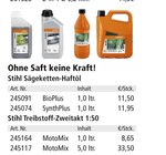 Aktuelles Sägeketten-Haftöl oder Treibstoff-Zweitakt 1:50 Angebot bei Holz Possling in Berlin ab 11,50 €