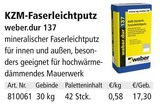 KZM-Faserleichtputz weber.dur 137 Angebote bei Holz Possling Berlin für 17,30 €