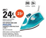 Fer vapeur serie 2000 - PHILIPS en promo chez E.Leclerc Troyes à 24,99 €