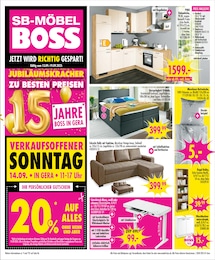 SB Möbel Boss Prospekt für Gera mit 12 Seiten SB Möbel Boss Prospekt für Gera: "JETZT WIRD RICHTIG GESPART!", 12 Seiten, 13.09.2025 - 19.09.2025