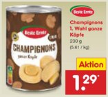 Champignons 1. Wahl ganze Köpfe Angebote von Beste Ernte bei Netto Marken-Discount Wolfsburg für 1,29 €
