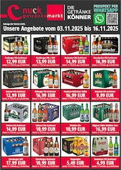 Nuck Getränke Getränkemärkte Prospekt der aktuellen Woche mit 2 Seiten, gültig von 03.11.2025 bis 16.11.2025, in Pulsnitz und Umgebung Aktueller Nuck Getränke Getränkemärkte Prospekt in Pulsnitz und Umgebung, "DIE GETRÄNKEKÖNNER" mit 2 Seiten, 03.11.2025 - 16.11.2025