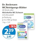 WC Reinigungs-Blätter von Dr. Beckmann im aktuellen V-Markt Prospekt für 2,39 €