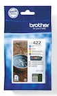 Pack de 4 cartouches d'encre LC422 - Brother en promo chez Bureau Vallée Troyes à 54,90 €